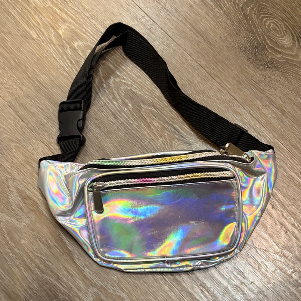 Amazon Holographic Fanny Pack with Adjustable Black Strap
